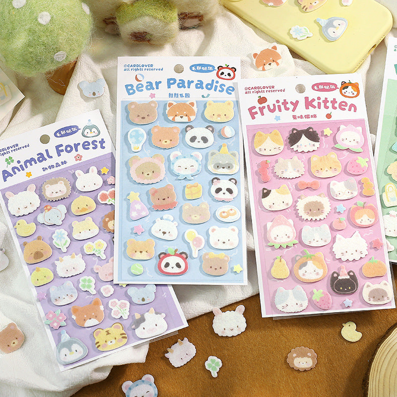 cute felt animal stickers