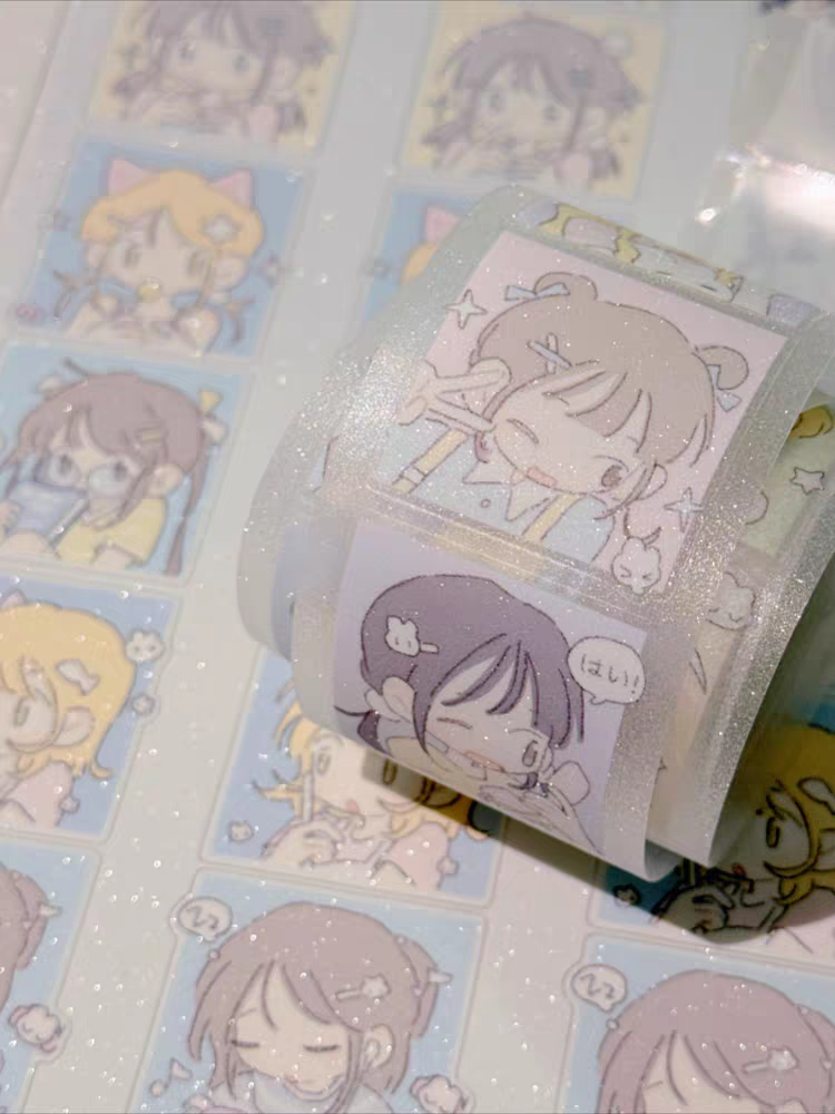 #0011 N1 Purple Polaroid Sticker roll