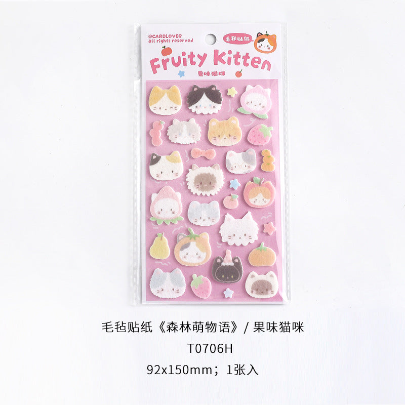 cute felt animal stickers