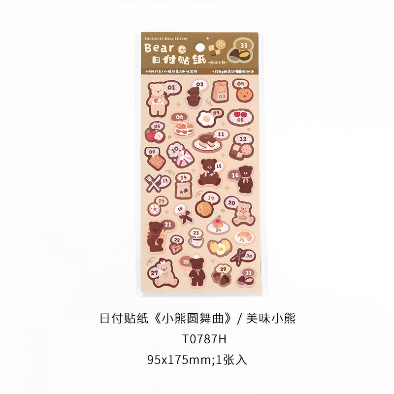 Bear date series stickers