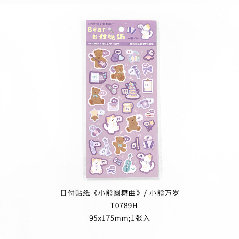 Bear date series stickers