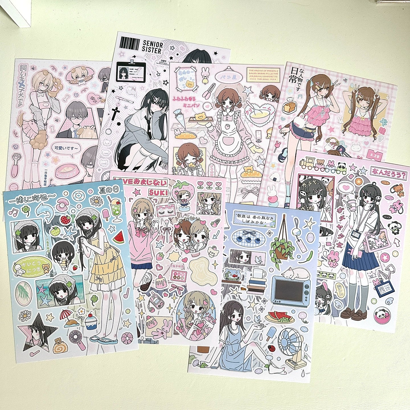 A rabbit hand account, original character sticker, sweet and cute girl die-cut goo card decorative sticker hand account material