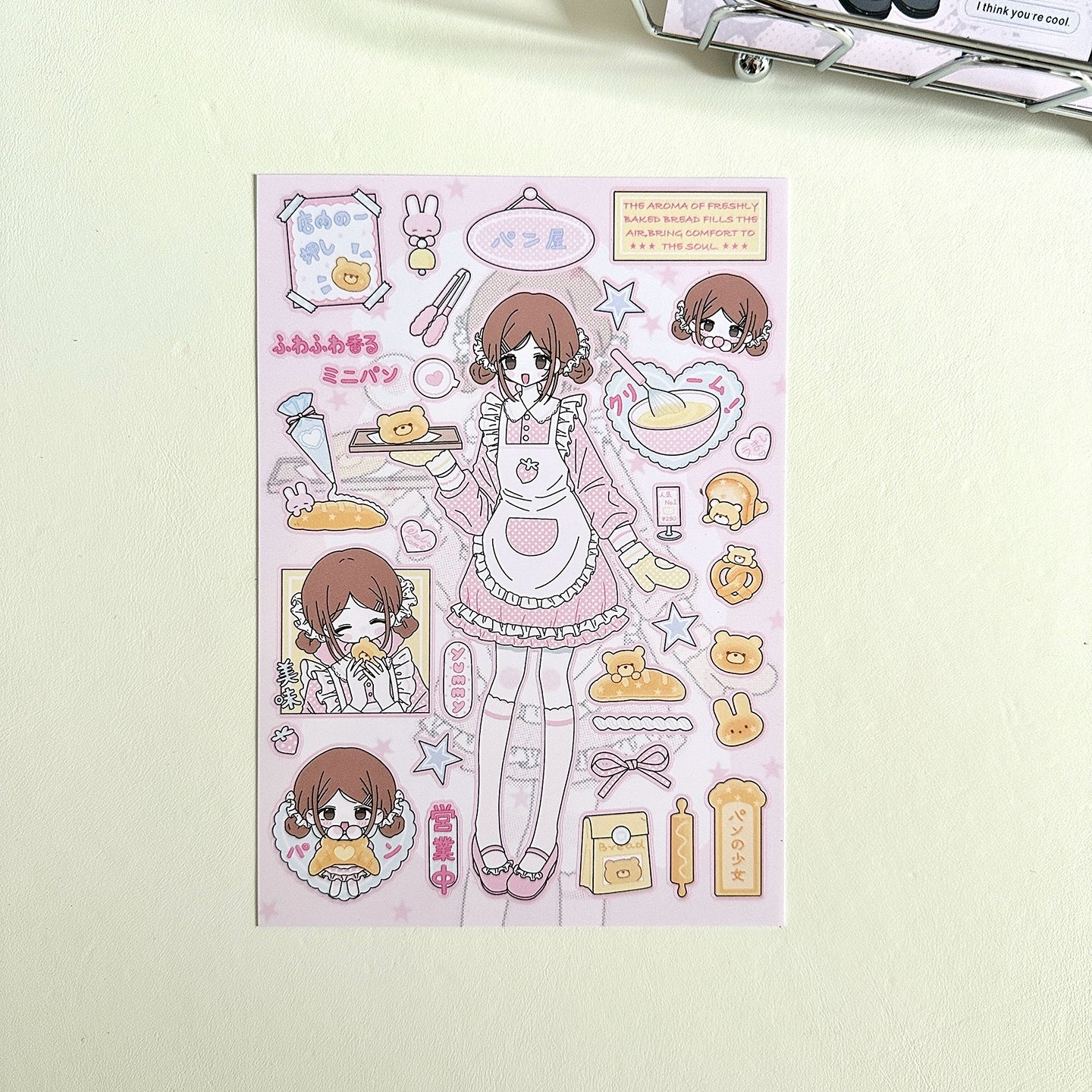 A rabbit hand account, original character sticker, sweet and cute girl die-cut goo card decorative sticker hand account material
