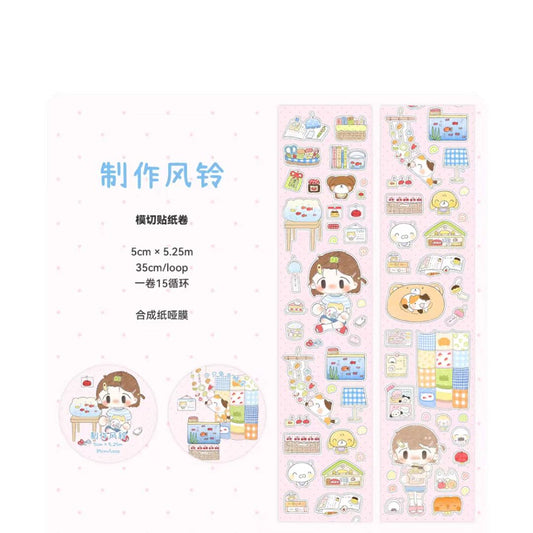 Hand-Drawn Cute Girl series sticker rolls