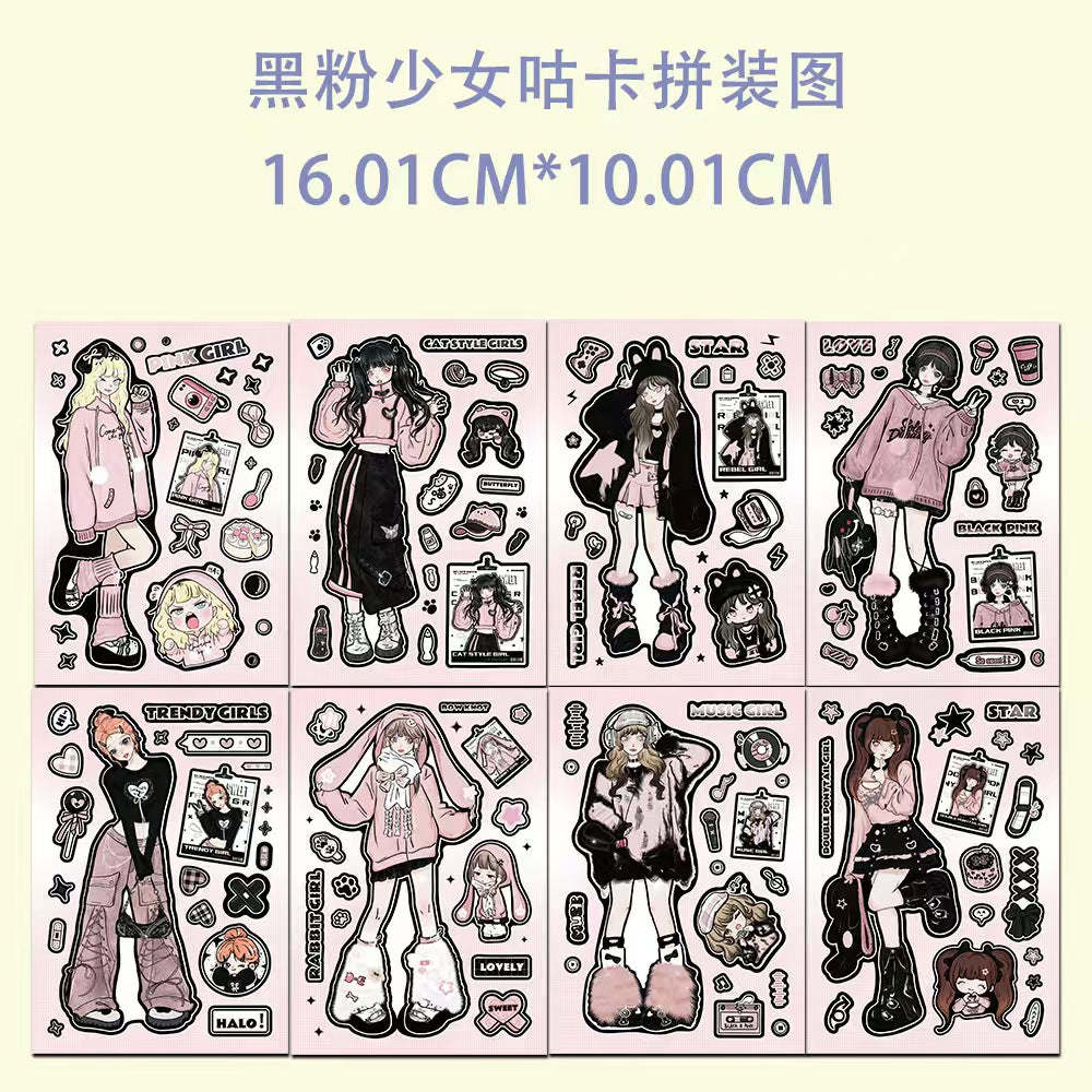 anime girl series stickers