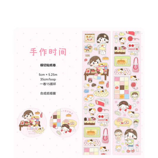 Hand-Drawn Cute Girl series sticker rolls