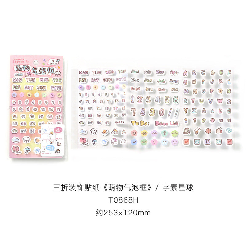 tri-fold decorative stickers