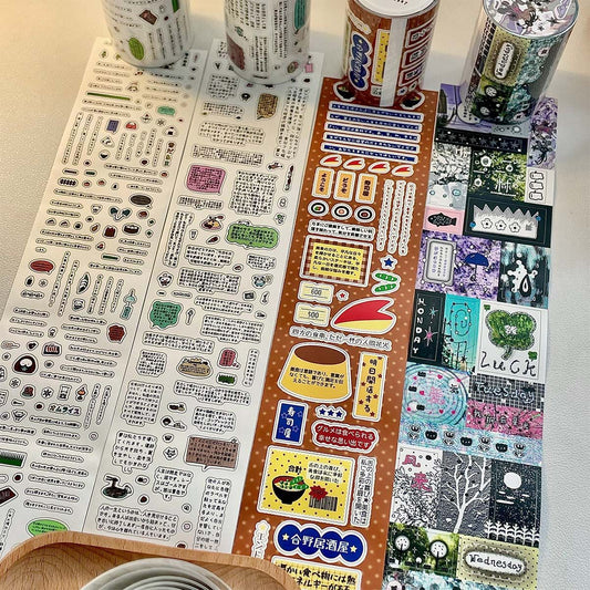 Cute text sticker rolls